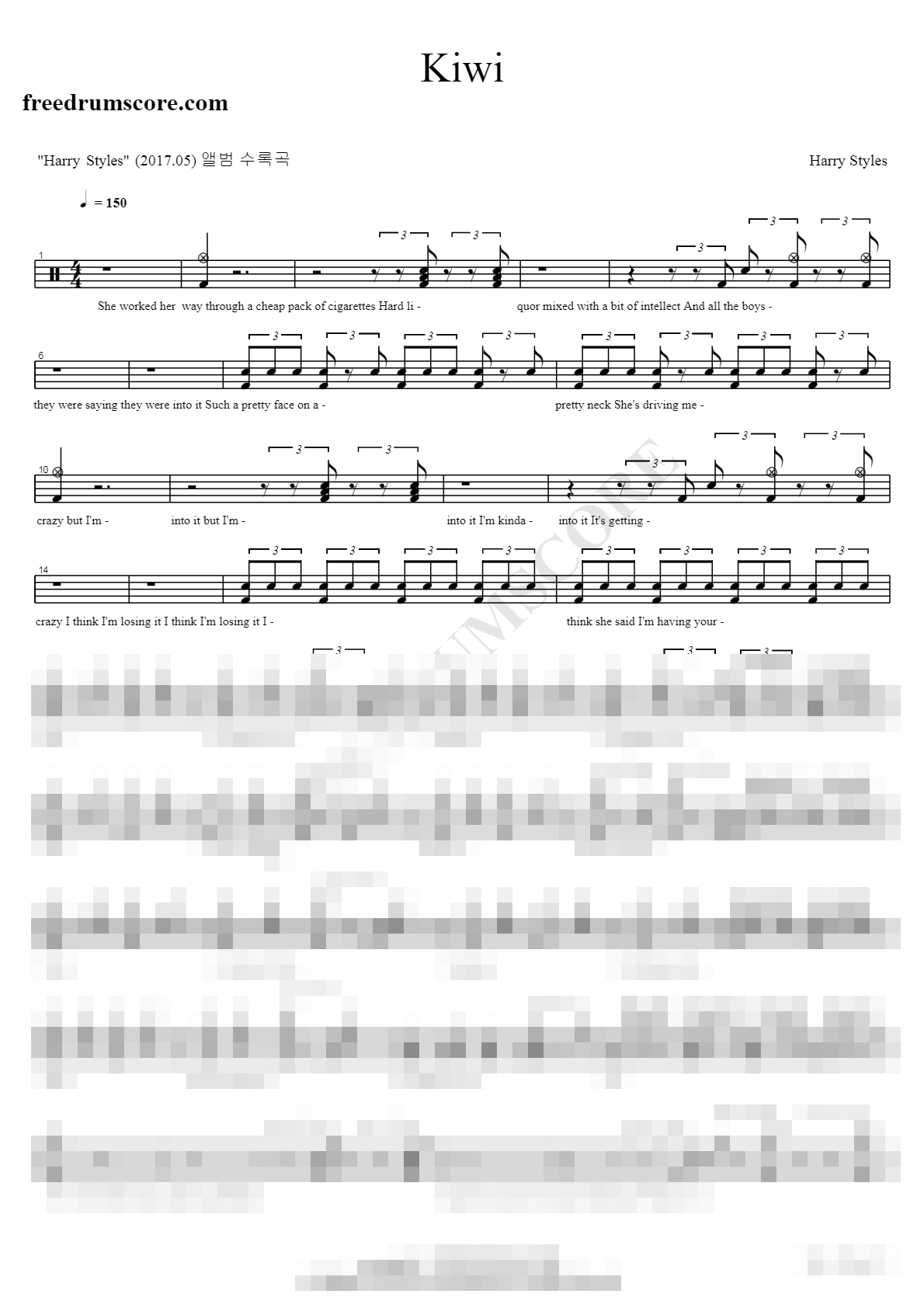 Kiwi Sheet Music Preview