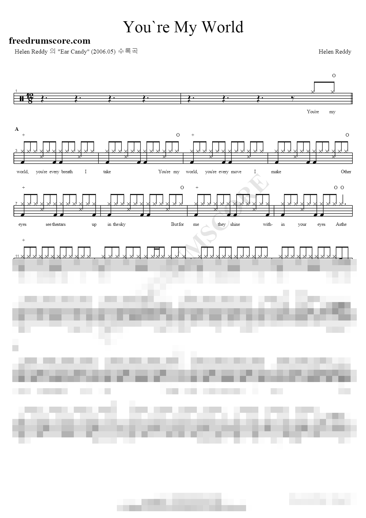 Youre My World Sheet Music Preview