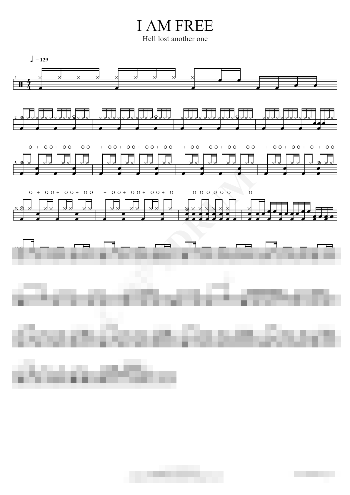 Hell lost another one…I AM FREE Sheet Music Preview