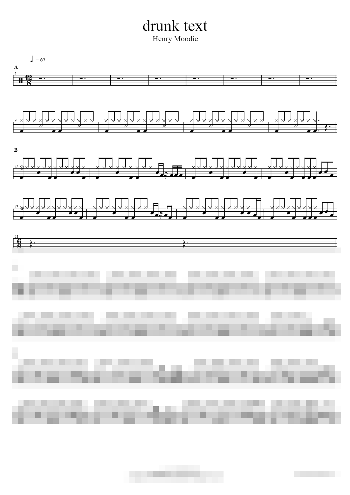 drunk text Sheet Music Preview