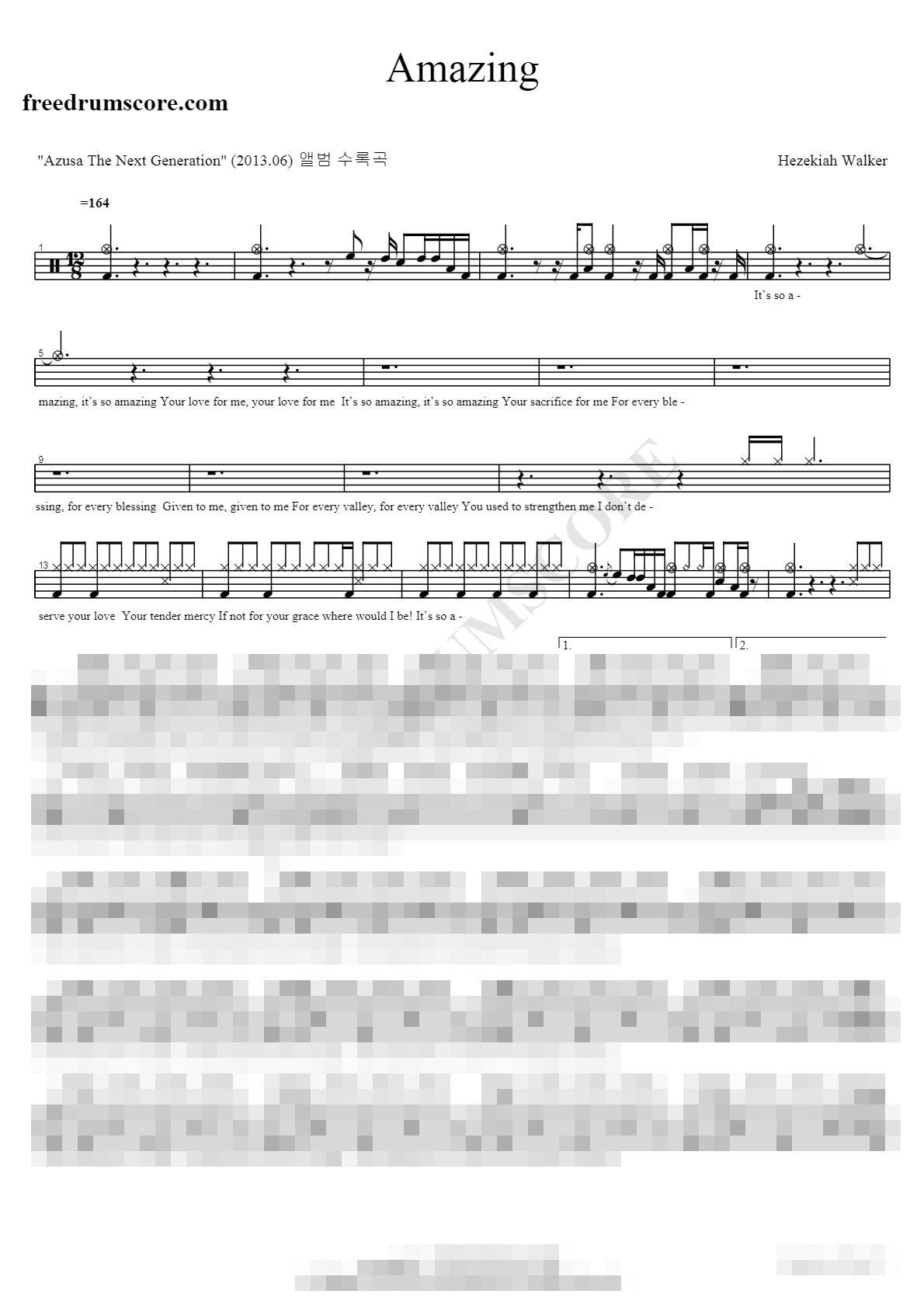 Amazing Sheet Music Preview