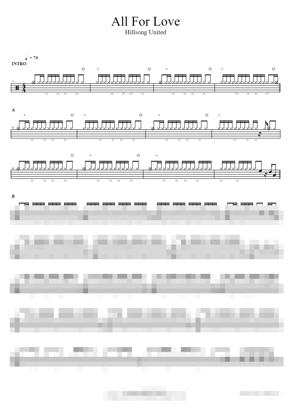 All For Love Sheet Music Preview