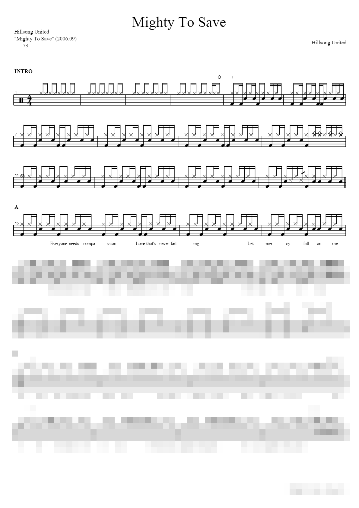 Mighty To Save Sheet Music Preview