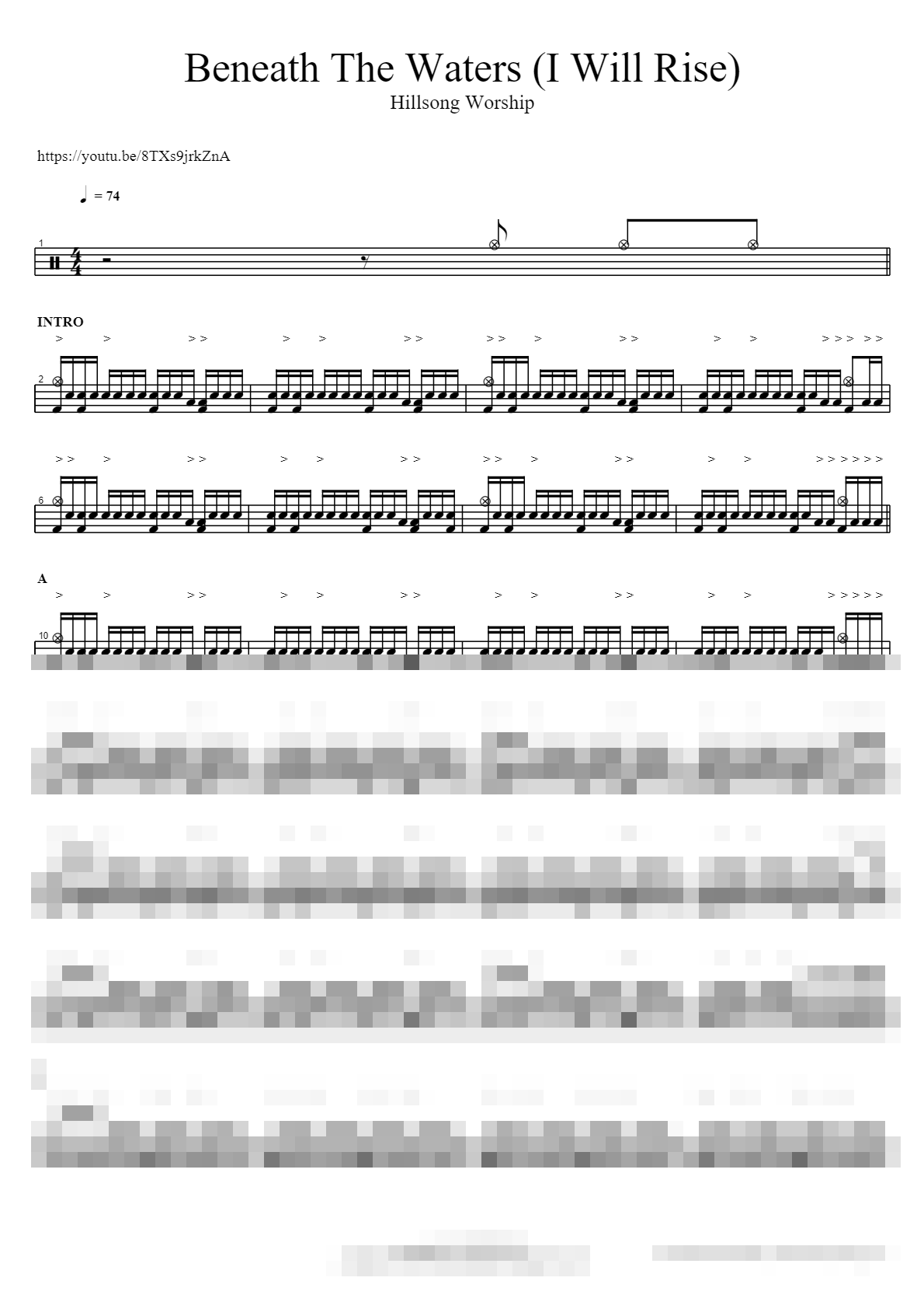 Beneath The Waters (I Will Rise) Sheet Music Preview