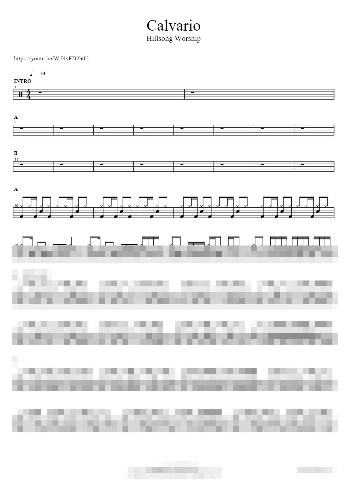 Calvario Sheet Music Preview