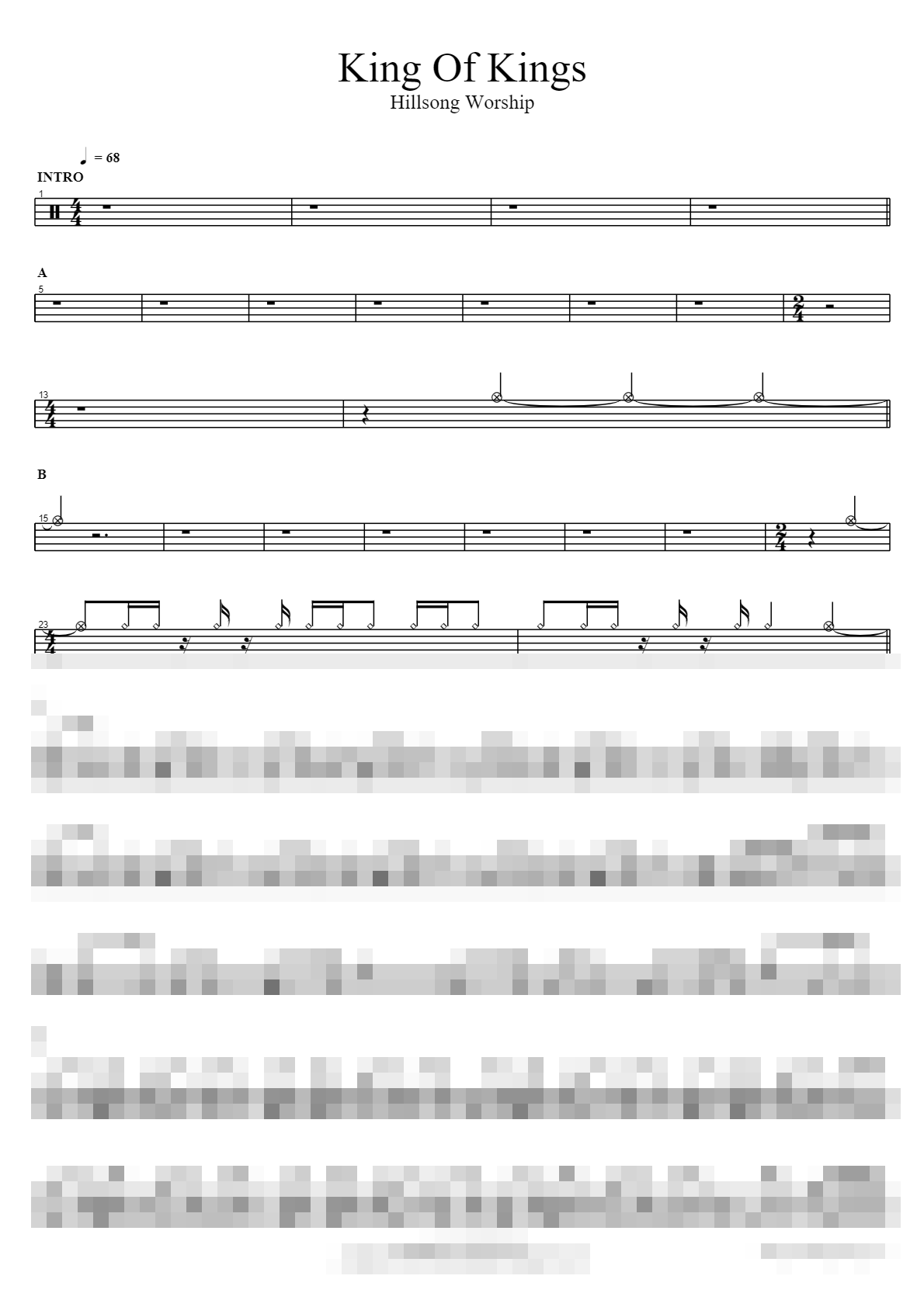 King Of Kings Sheet Music Preview