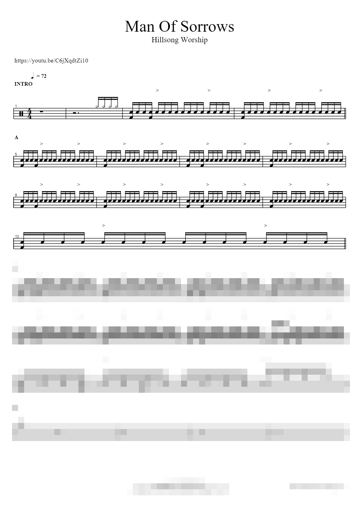 Man Of Sorrows Sheet Music Preview