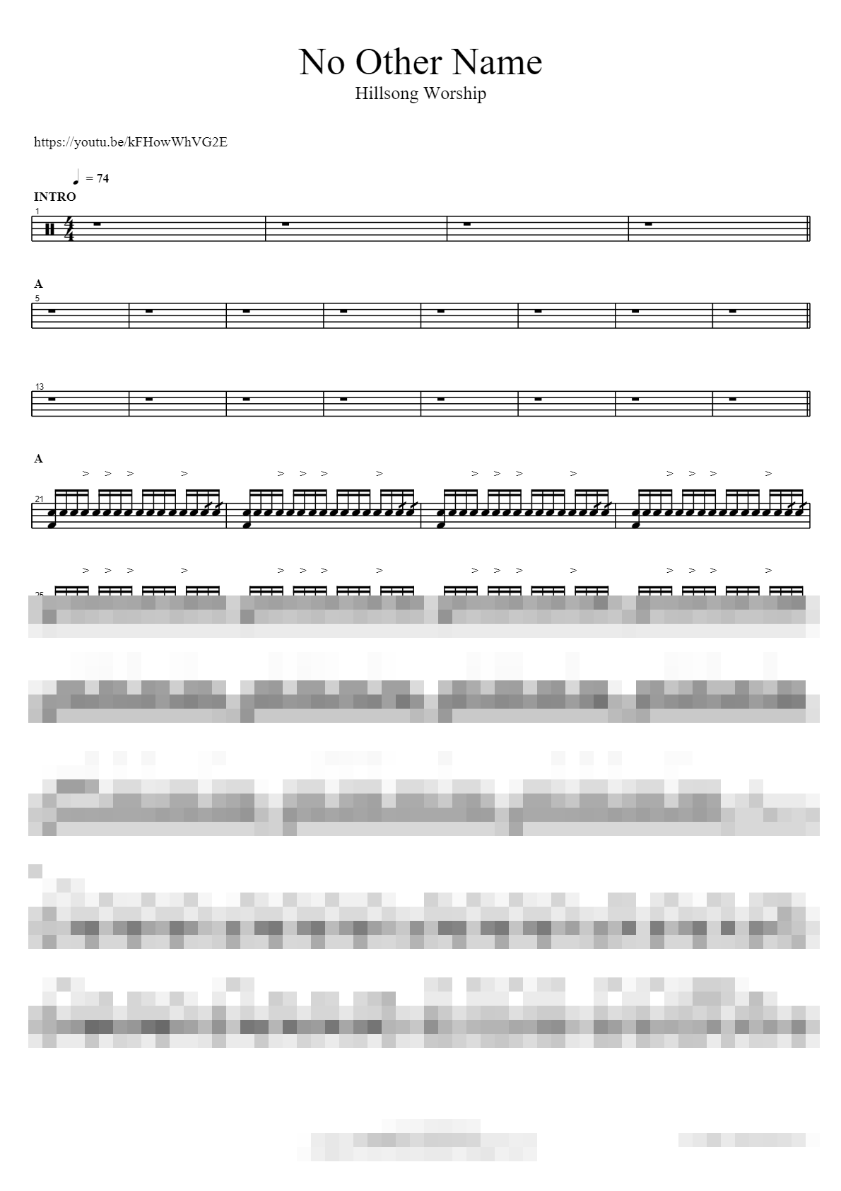No Other Name Sheet Music Preview