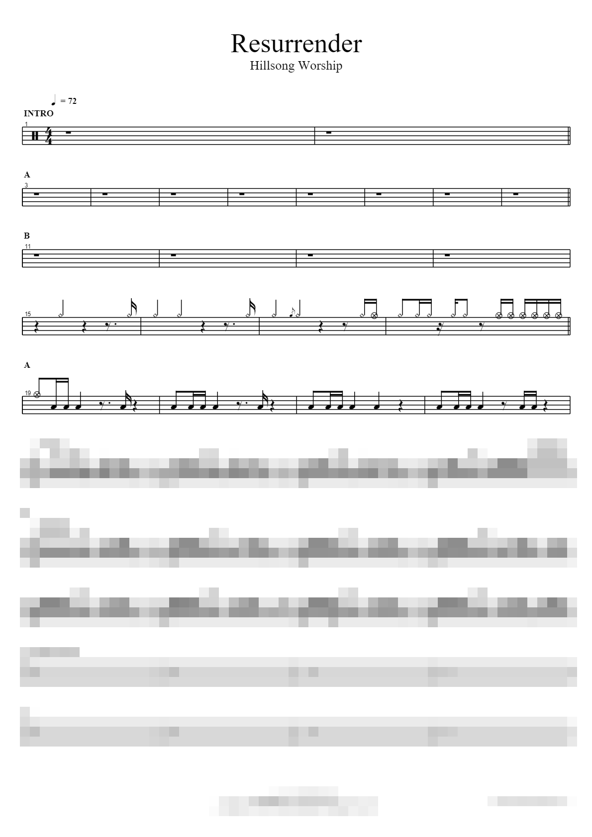 Resurrender Sheet Music Preview