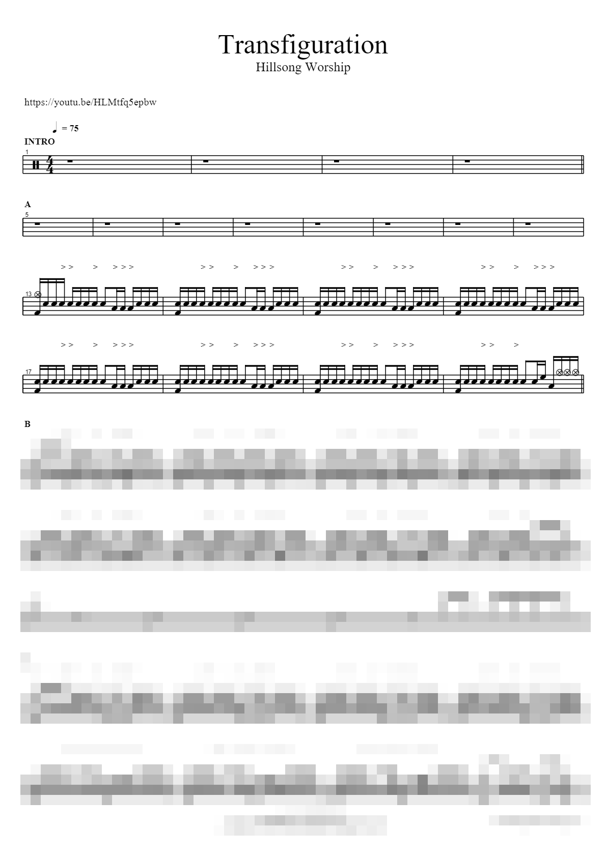 Transfiguration Sheet Music Preview