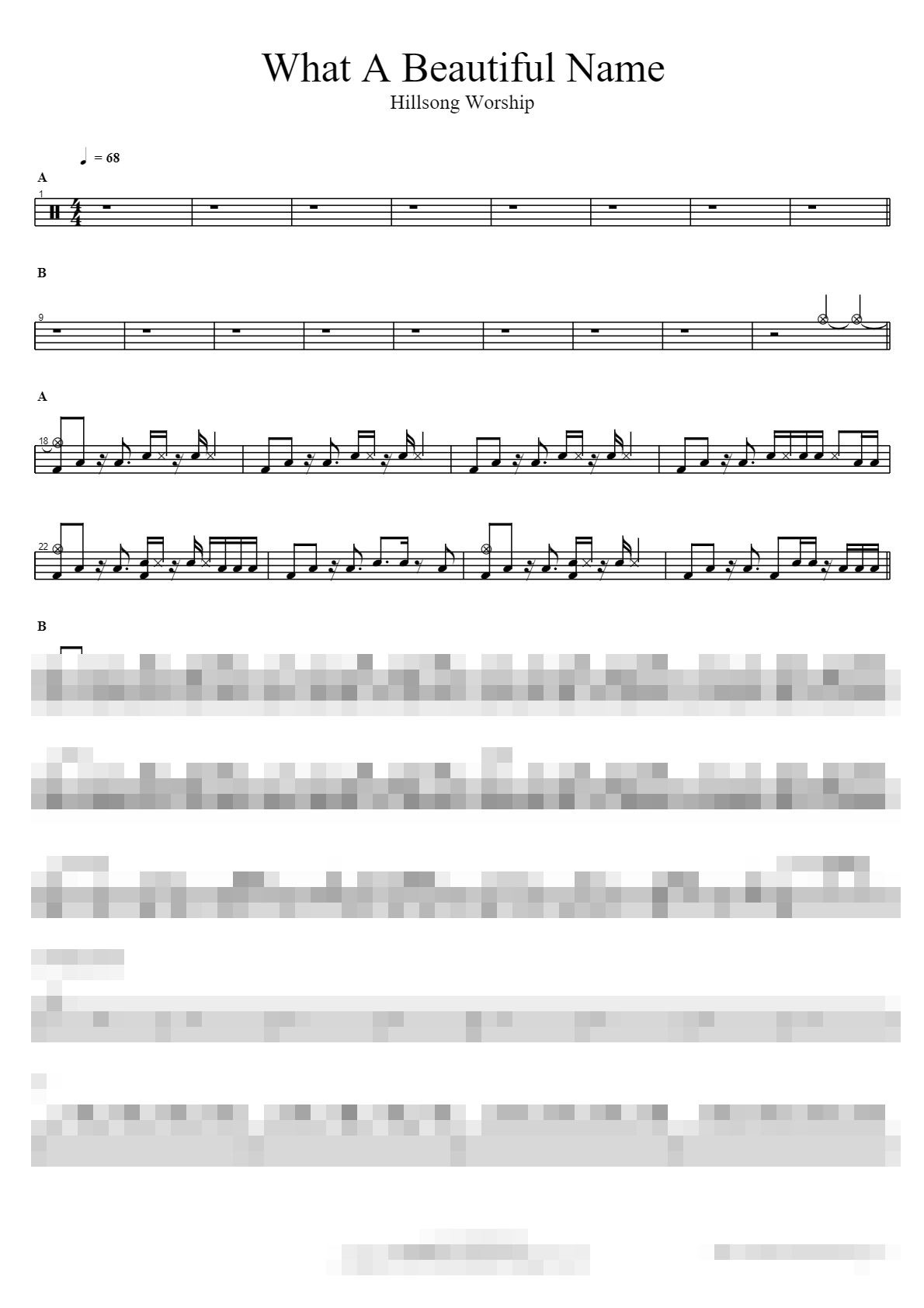 What A Beautiful Name Sheet Music Preview