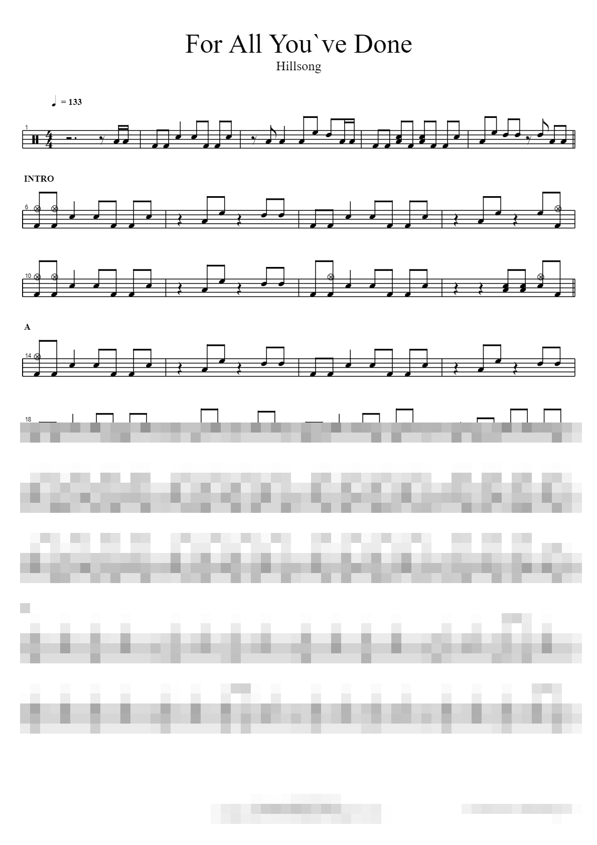 For All You`ve Done Sheet Music Preview
