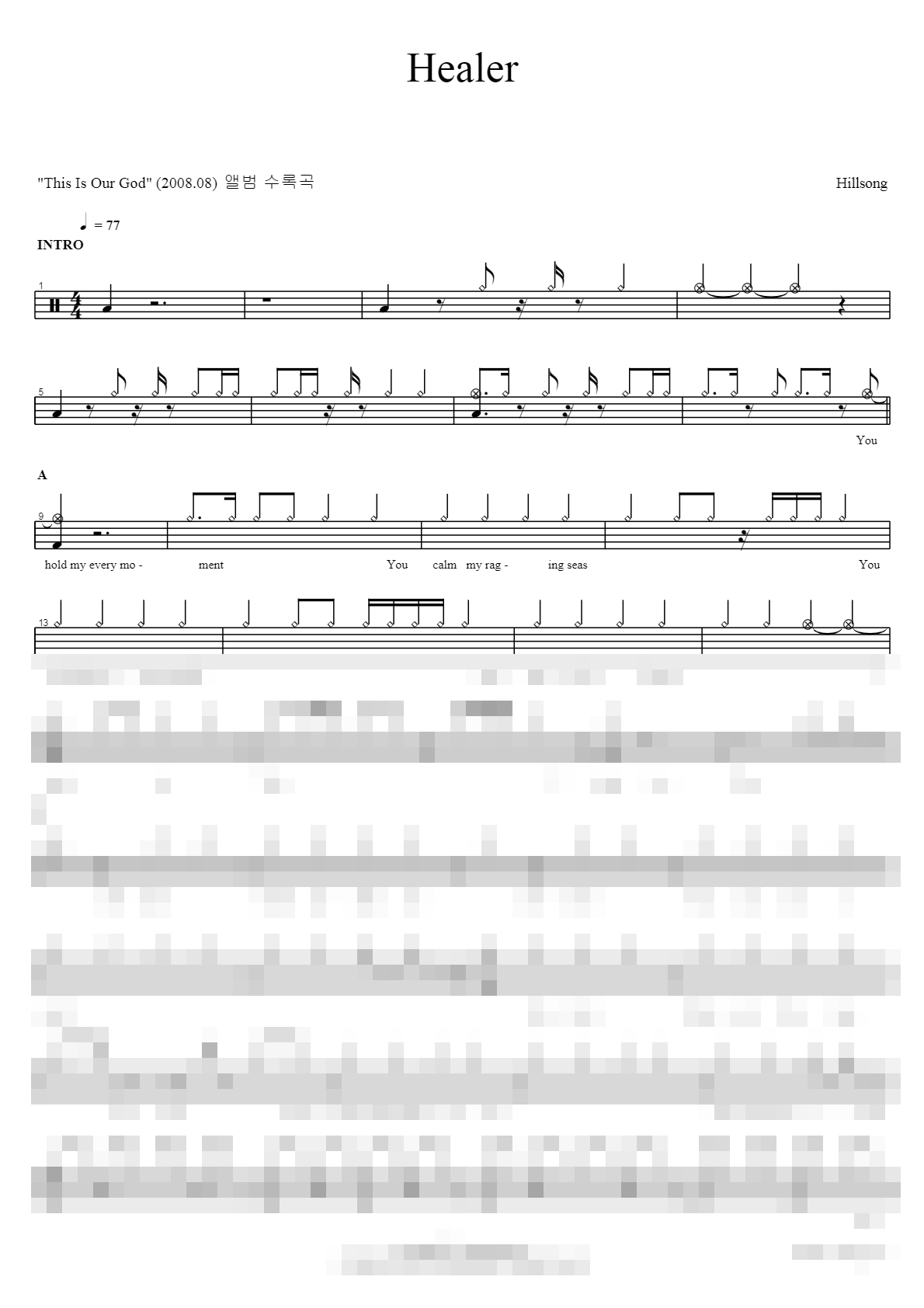 Healer Sheet Music Preview
