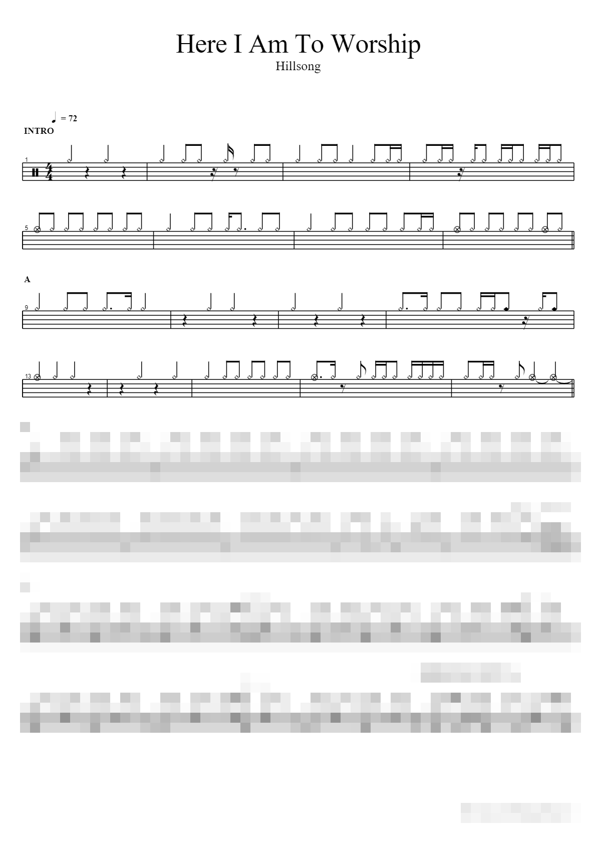 Here I Am To Worship Sheet Music Preview