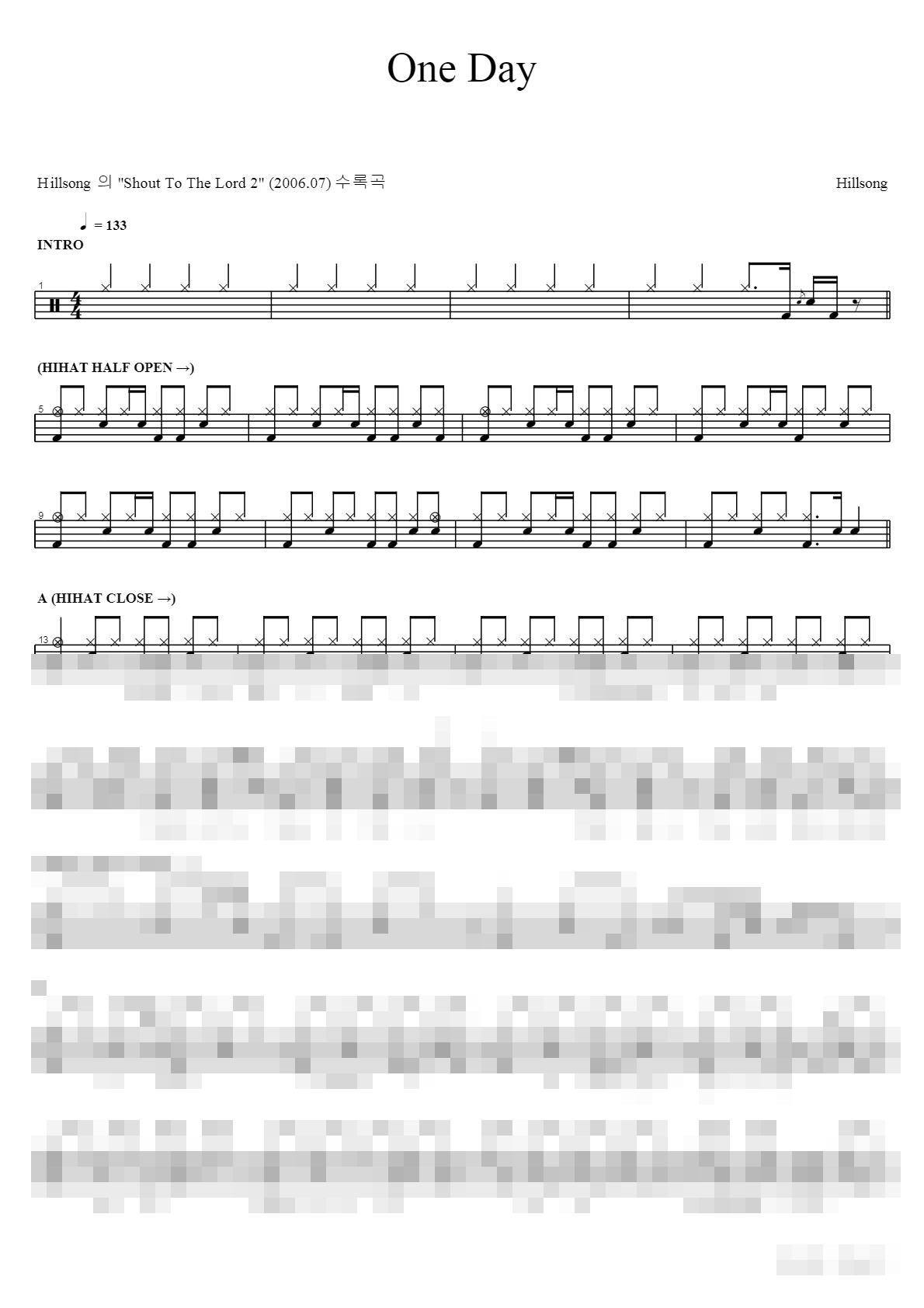 One Day Sheet Music Preview