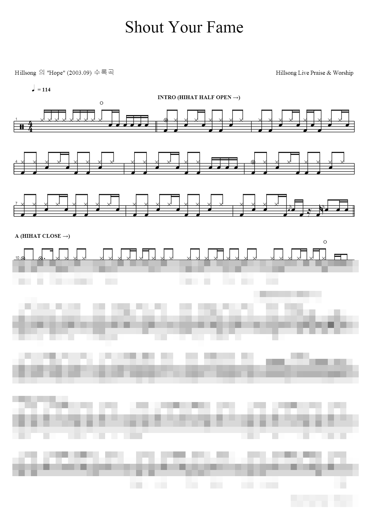 shout your fame Sheet Music Preview
