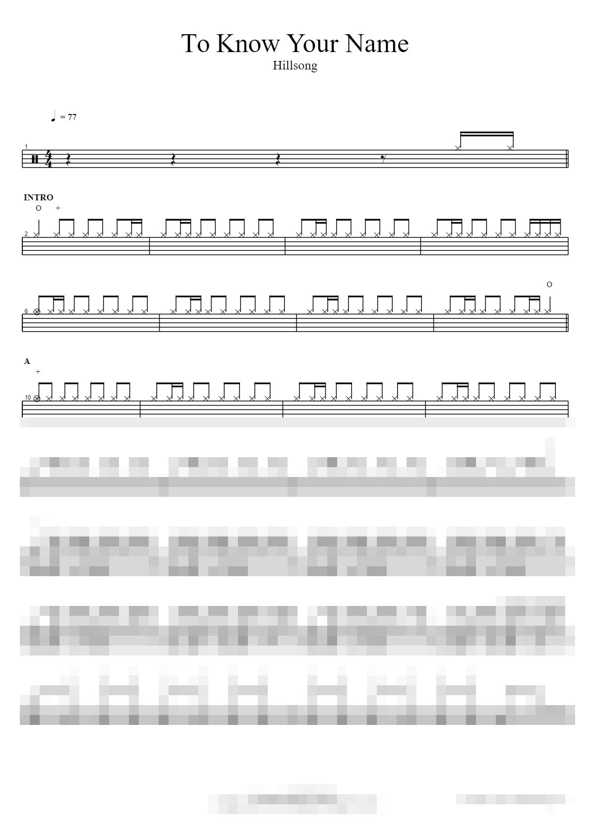 To Know Your Name Sheet Music Preview