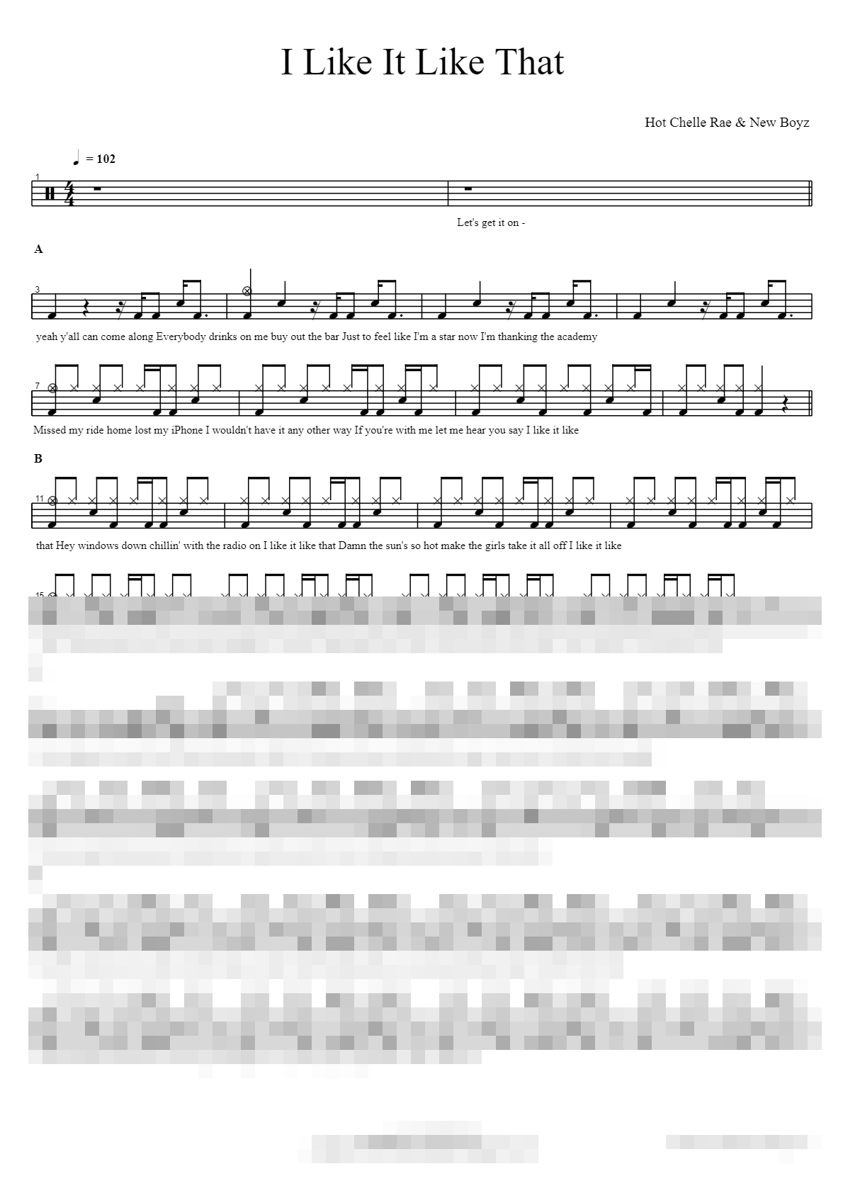 I Like It Like That Sheet Music Preview