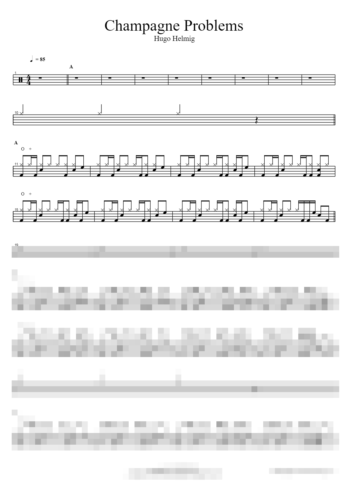 Champagne Problems Sheet Music Preview