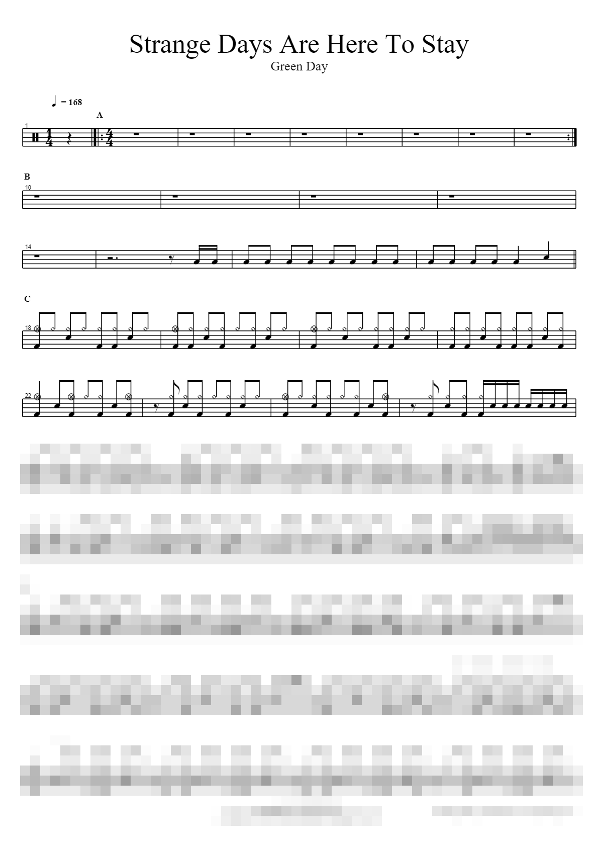 Strange Days Are Here To Stay Sheet Music Preview