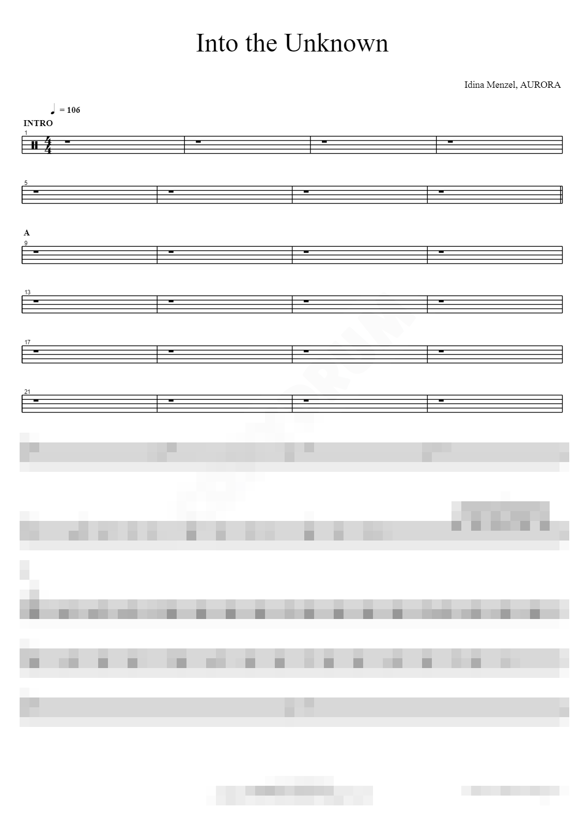 Into the Unknown Sheet Music Preview