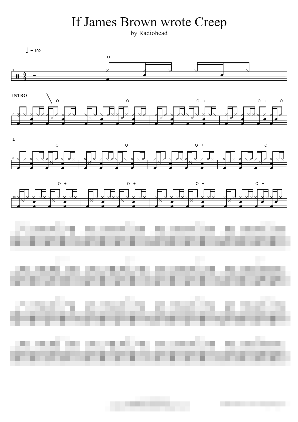 If James Brown wrote Creep by Radiohead Sheet Music Preview