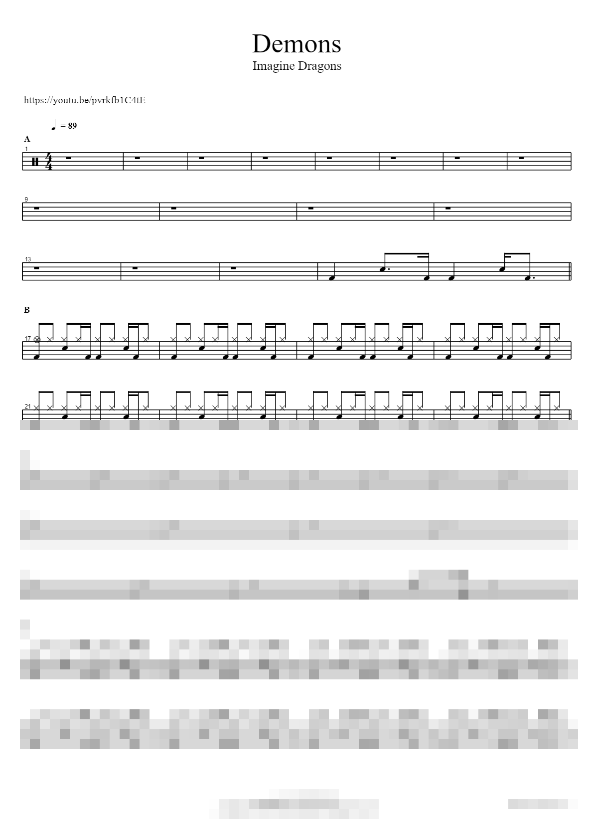 Demons Sheet Music Preview