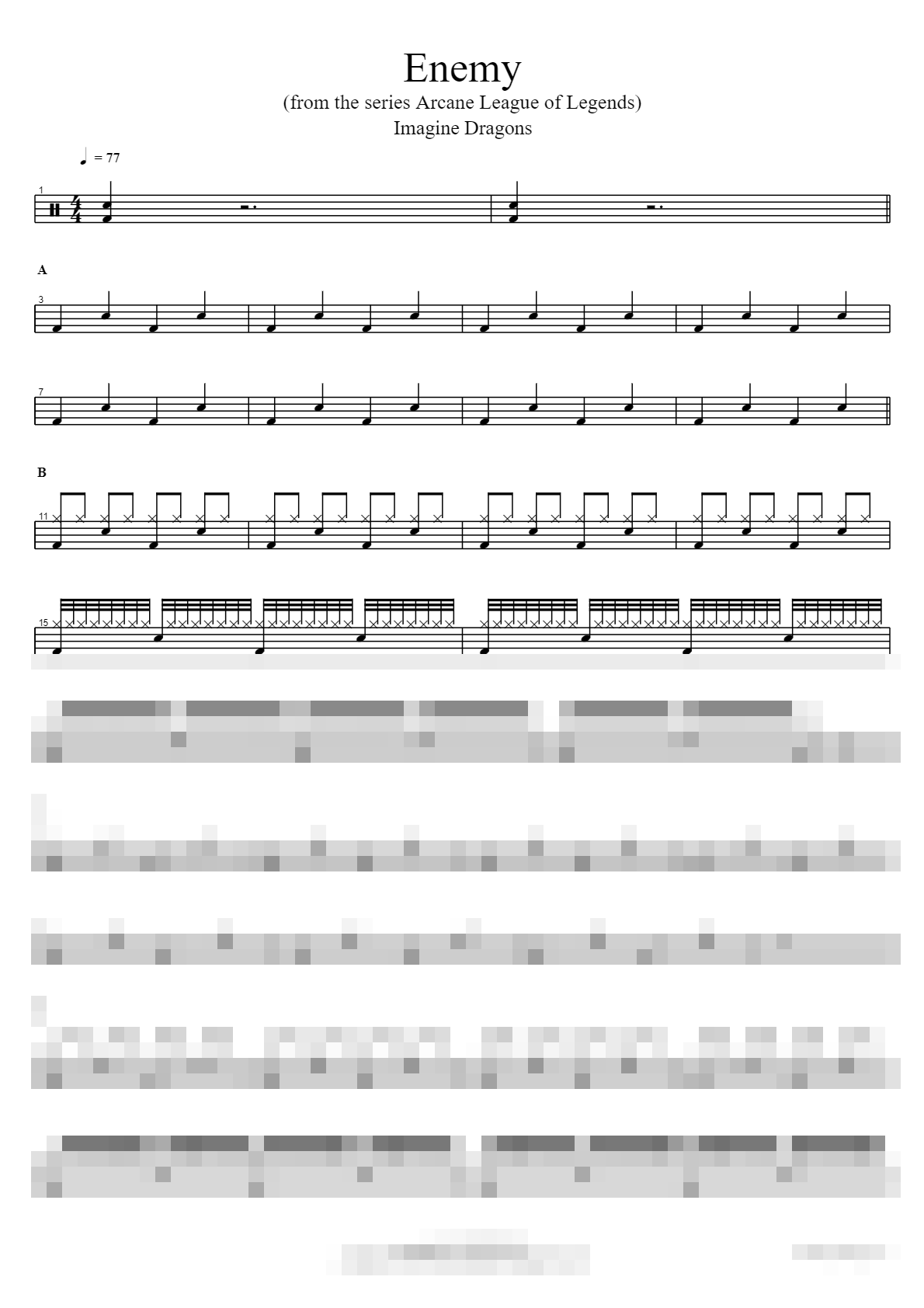 Enemy (from the series Arcane League of Legends) Sheet Music Preview