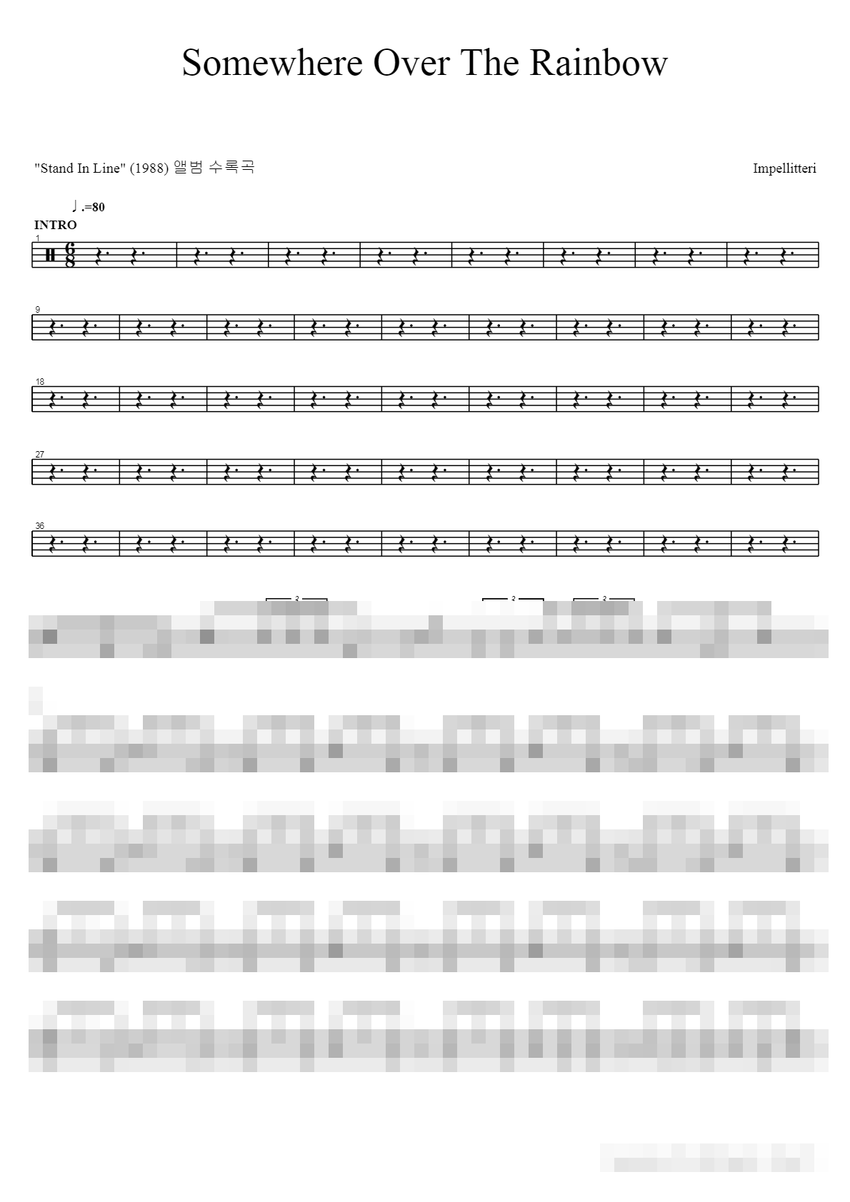 Somewhere Over The Rainbow Sheet Music Preview