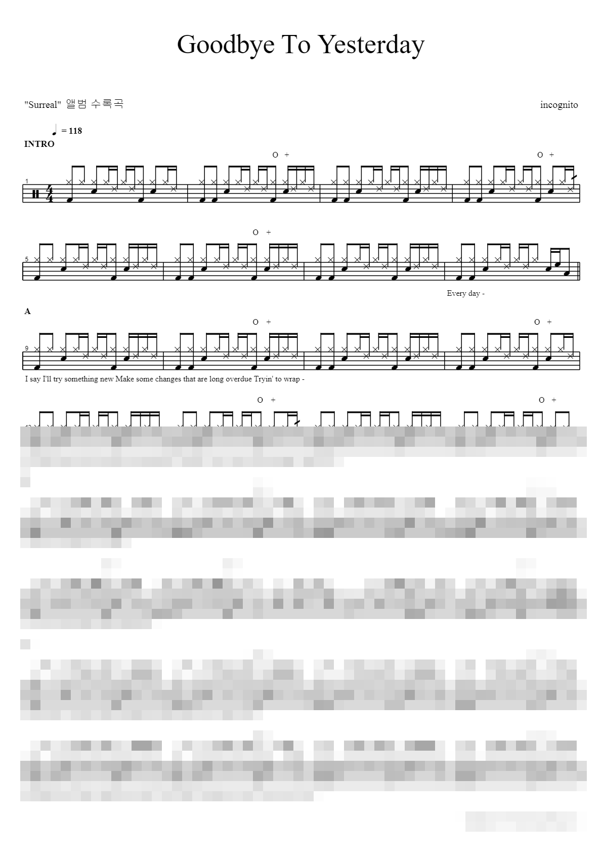 Goodbye To Yesterday Sheet Music Preview