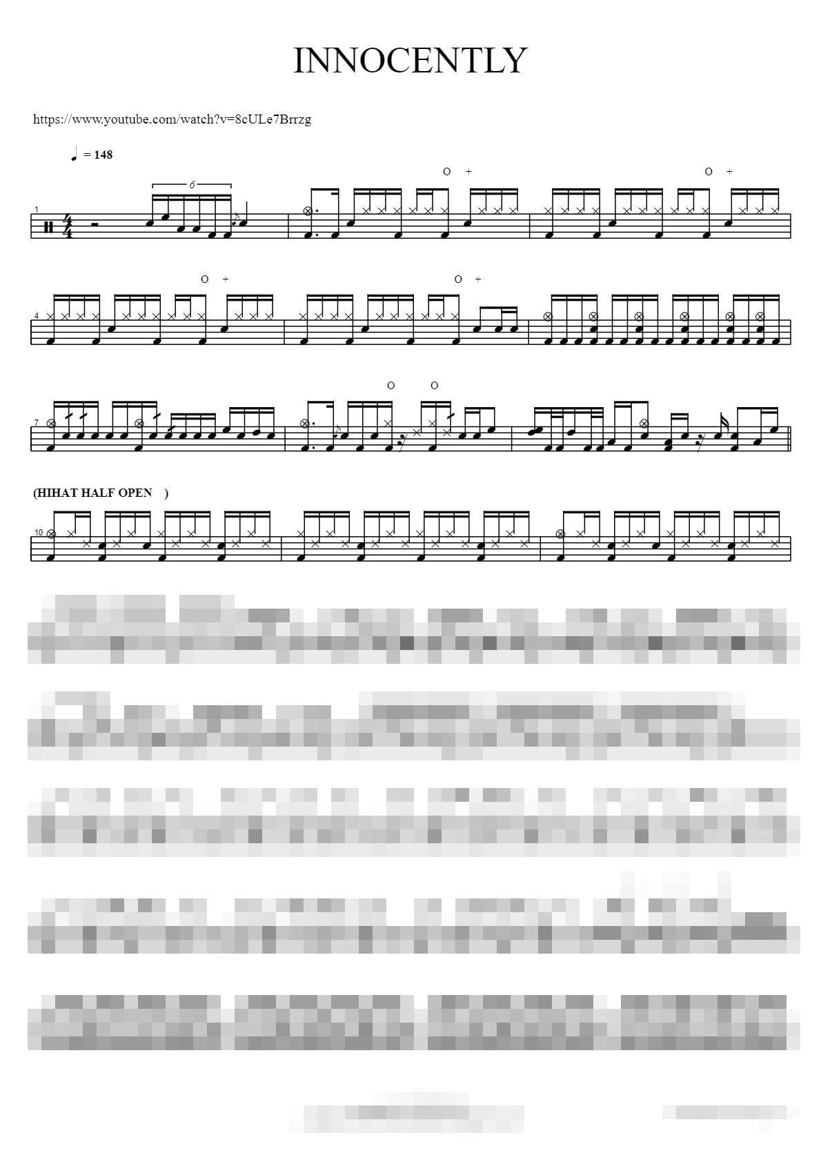 INNOCENTLY Sheet Music Preview