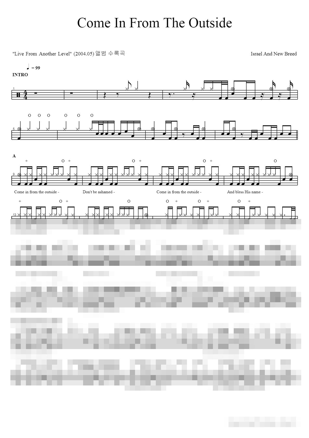 Come In From The Outside Sheet Music Preview