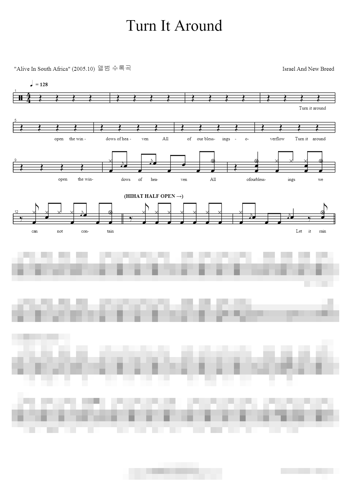 Turn It Around Sheet Music Preview