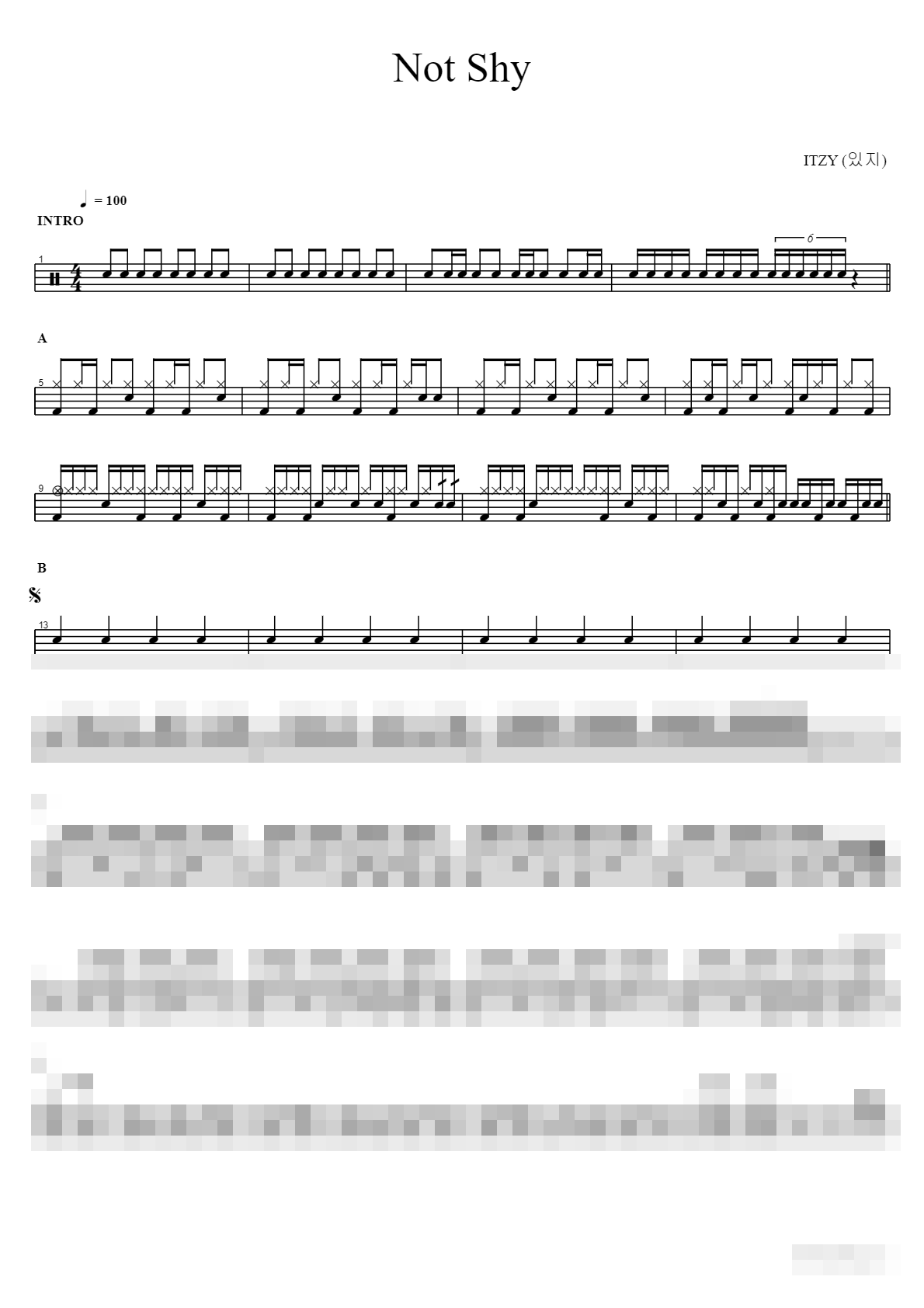 Not Shy Sheet Music Preview