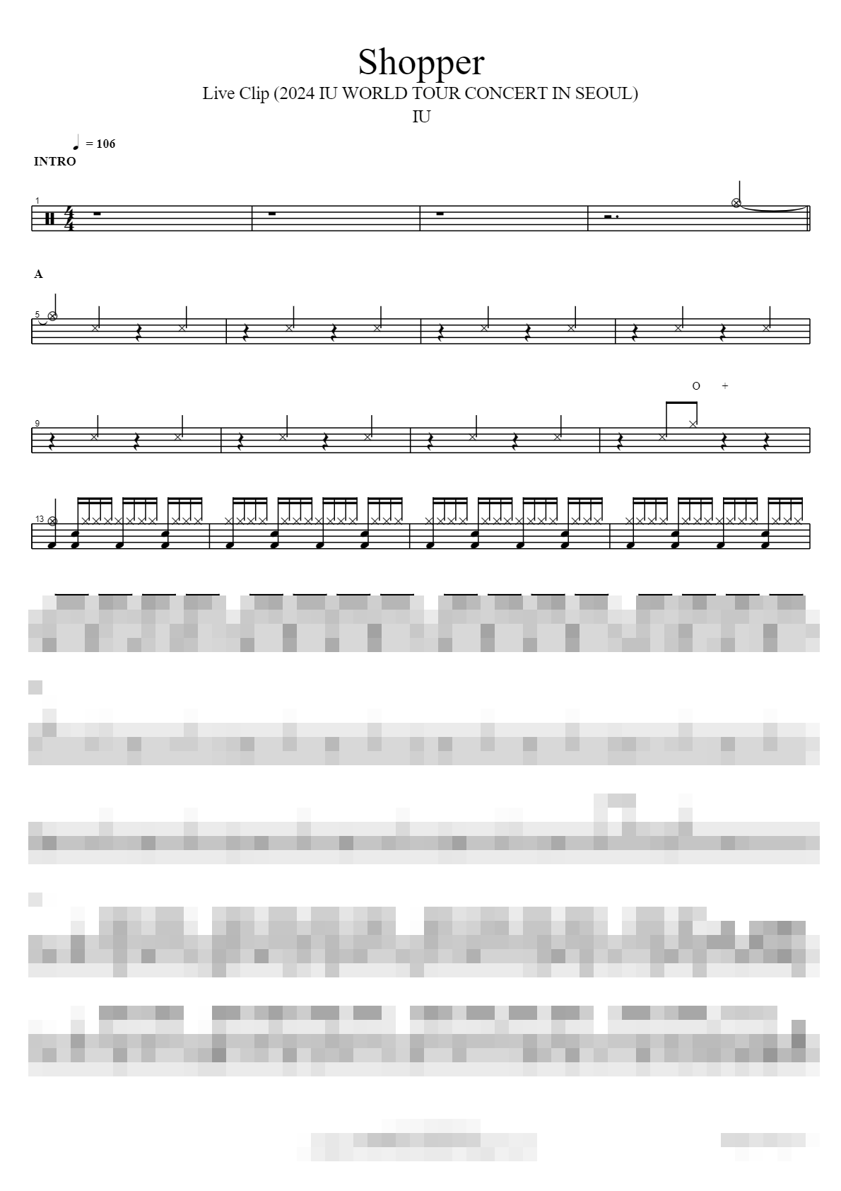 Shopper (2024 IU WORLD TOUR CONCERT IN SEOUL) Sheet Music Preview