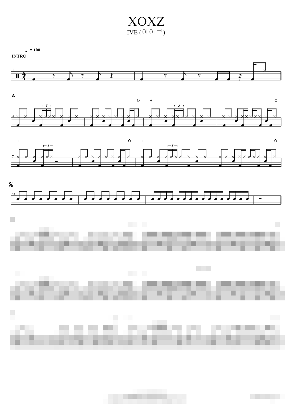XOXZ Sheet Music Preview