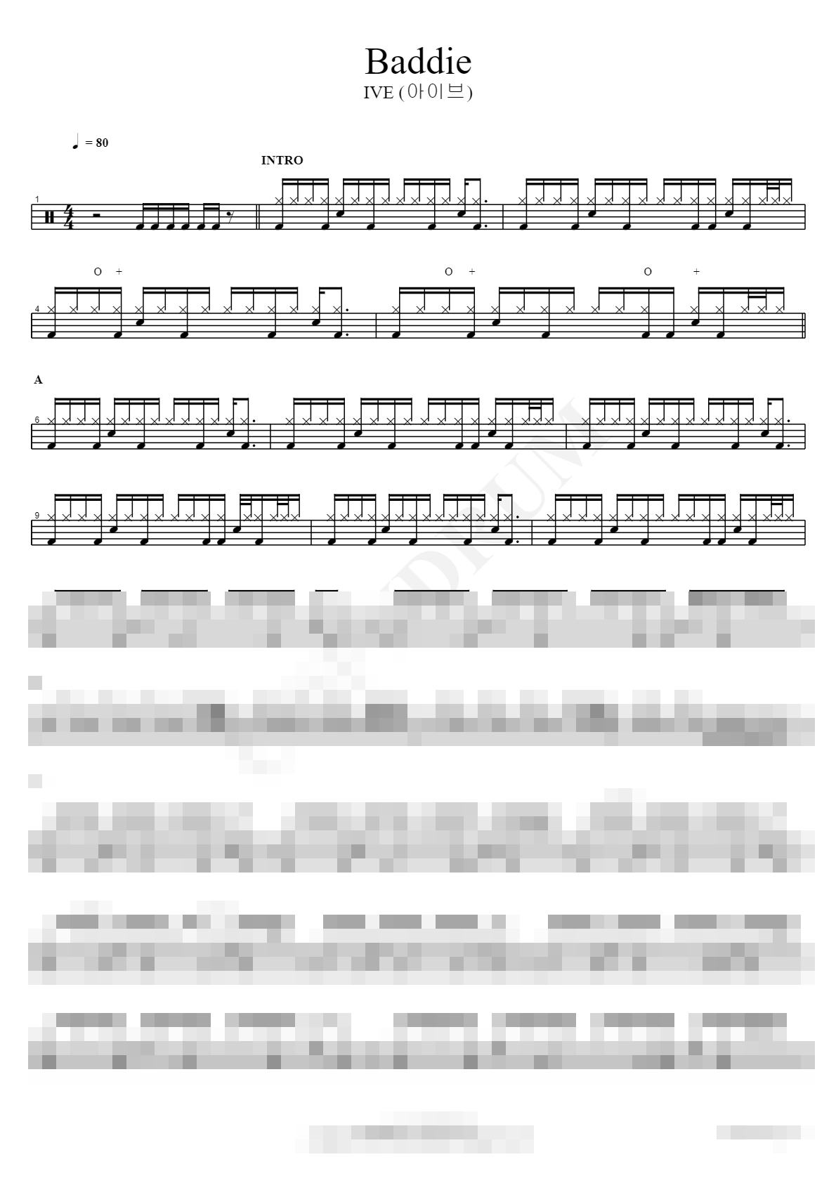 Baddie Sheet Music Preview