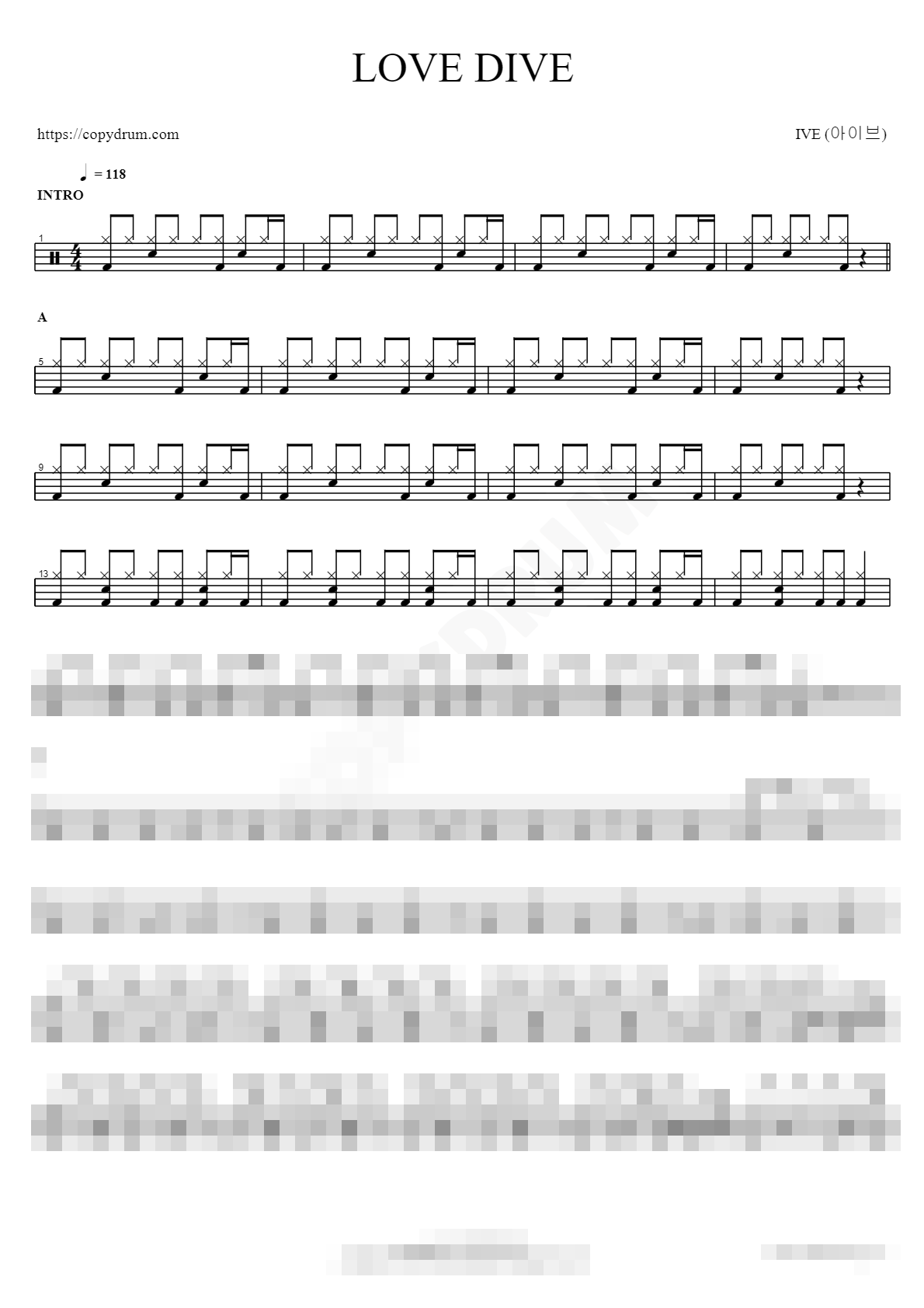 LOVE DIVE Sheet Music Preview