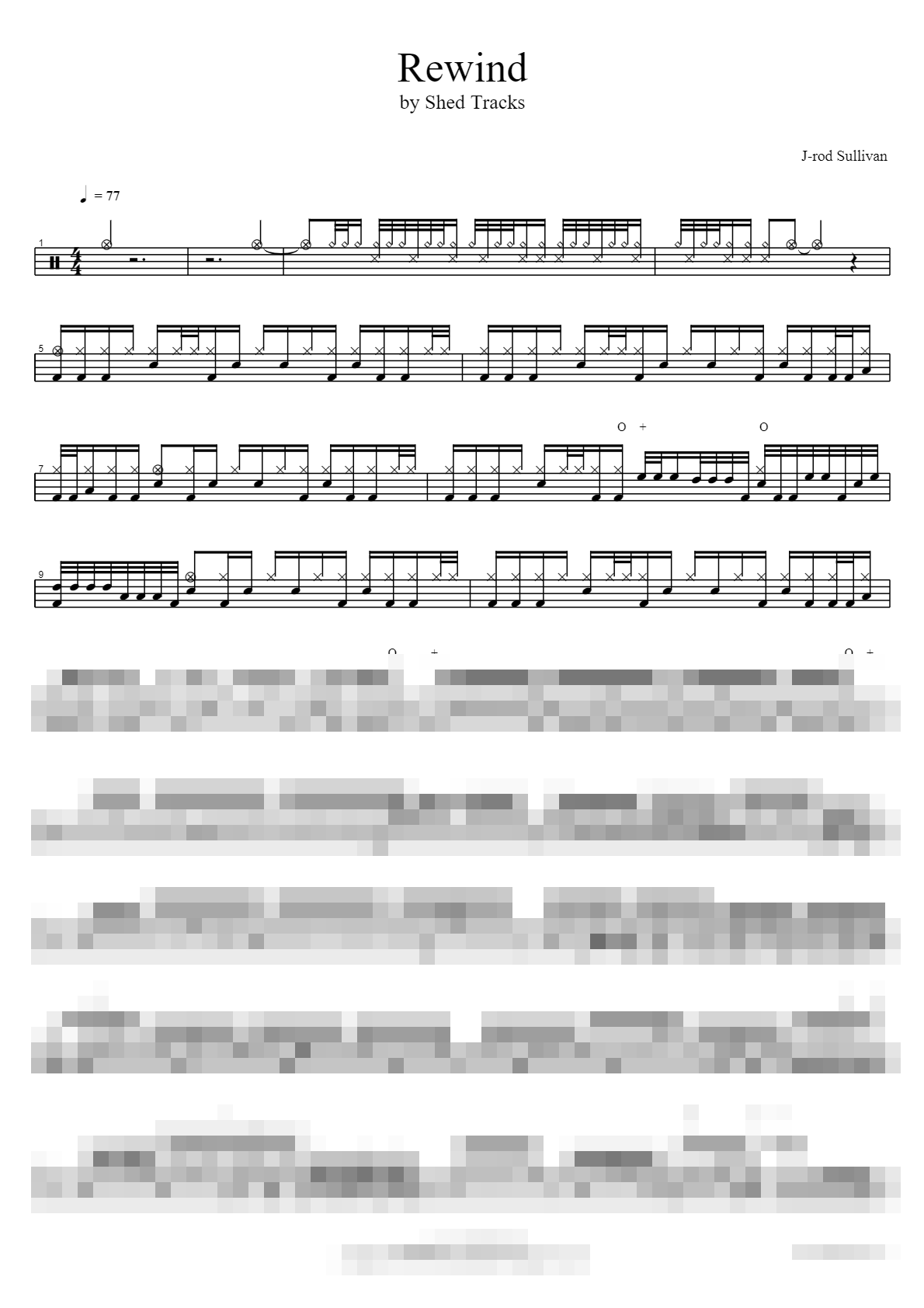 Rewind' by Shed Tracks Sheet Music Preview