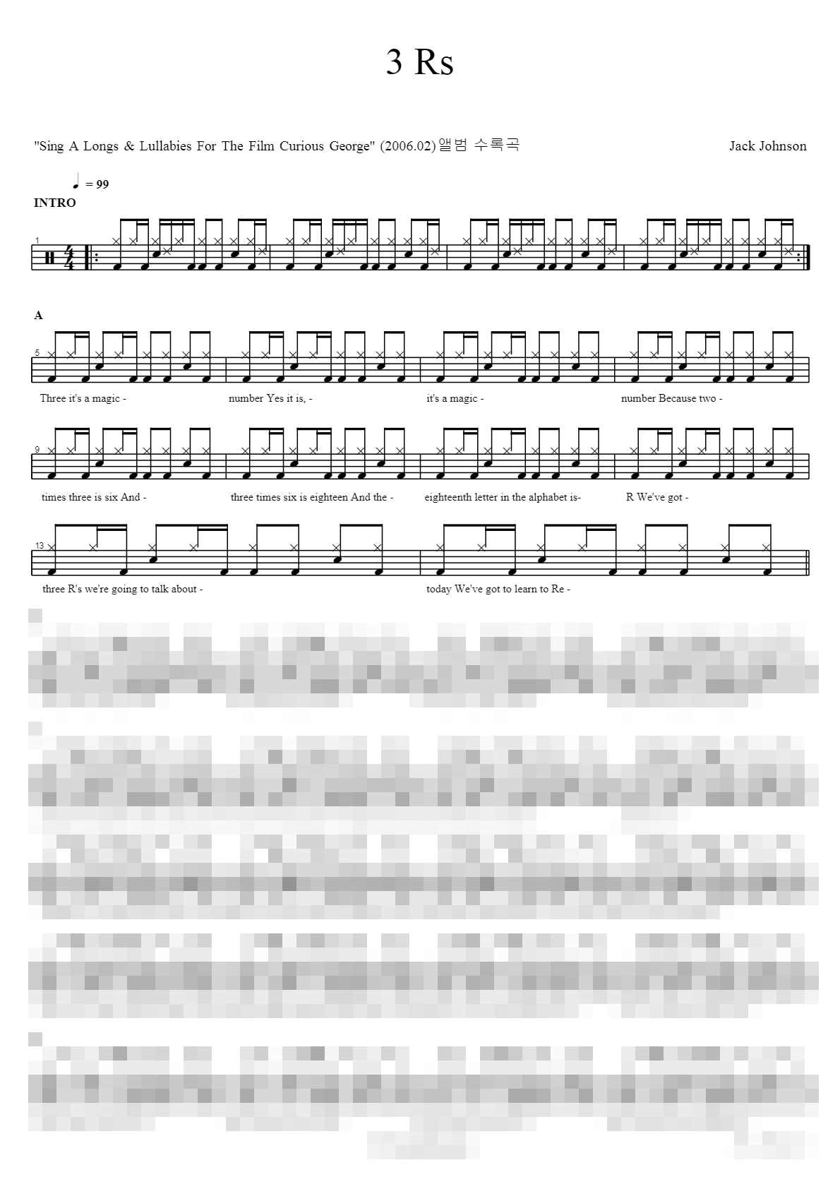 3 Rs Sheet Music Preview