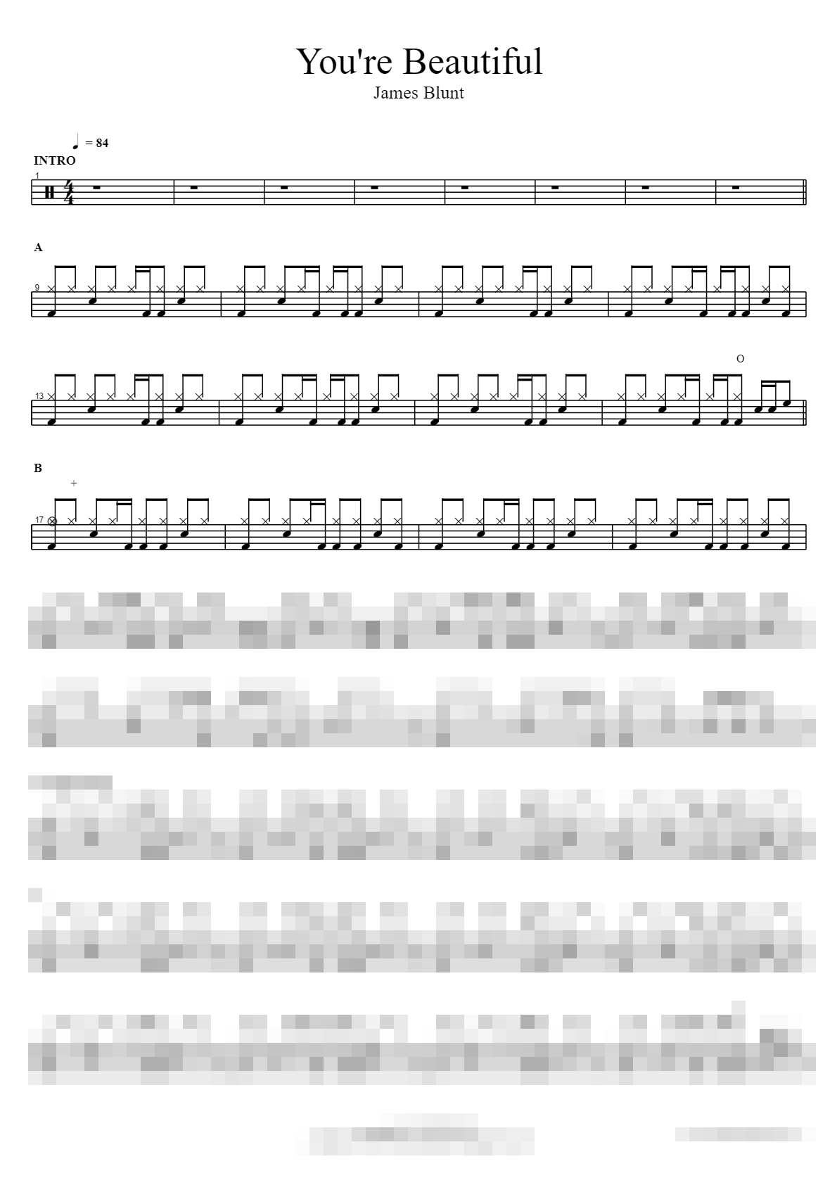You're Beautiful Sheet Music Preview