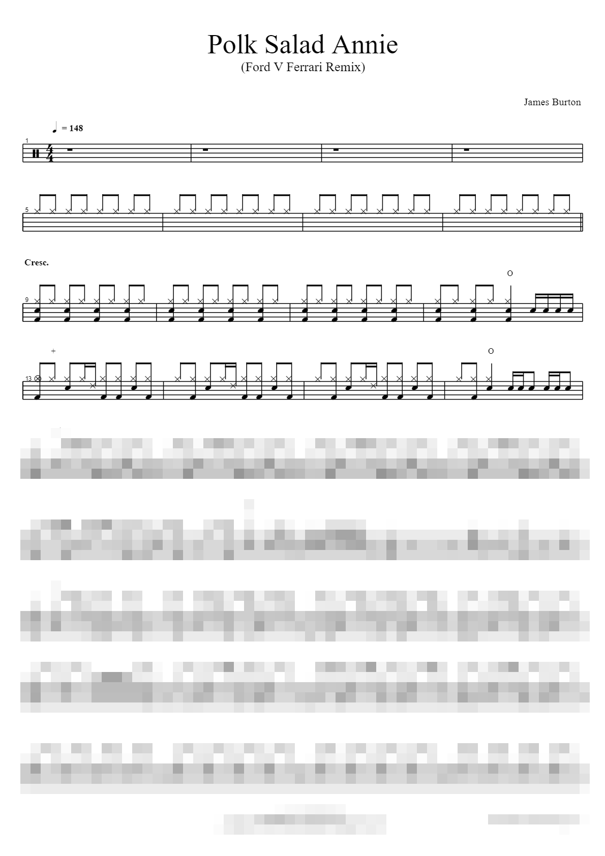 Polk Salad Annie (Ford V Ferrari Remix) Sheet Music Preview