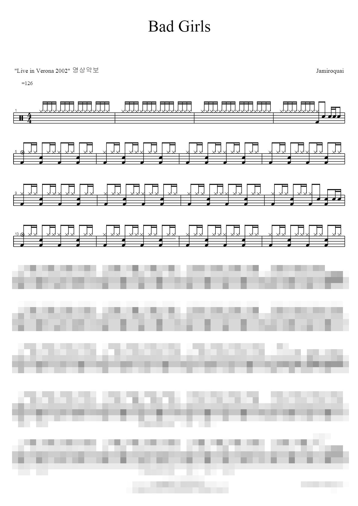 Bad Girls Sheet Music Preview