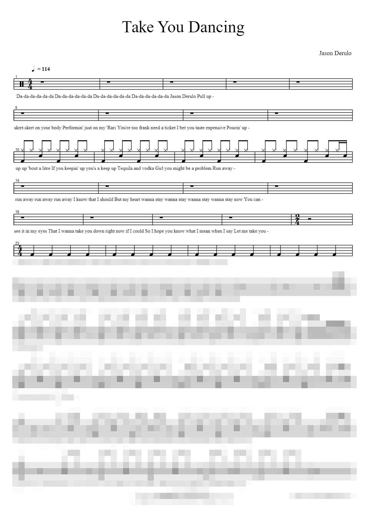 Take You Dancing Sheet Music Preview