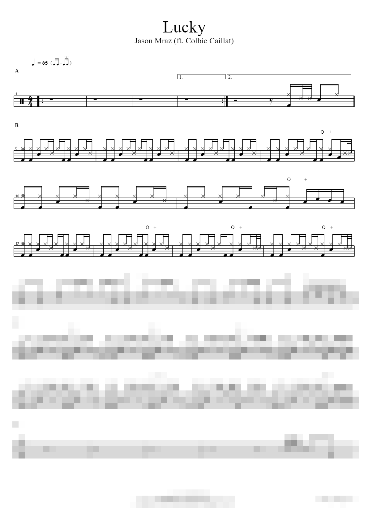 Lucky Sheet Music Preview