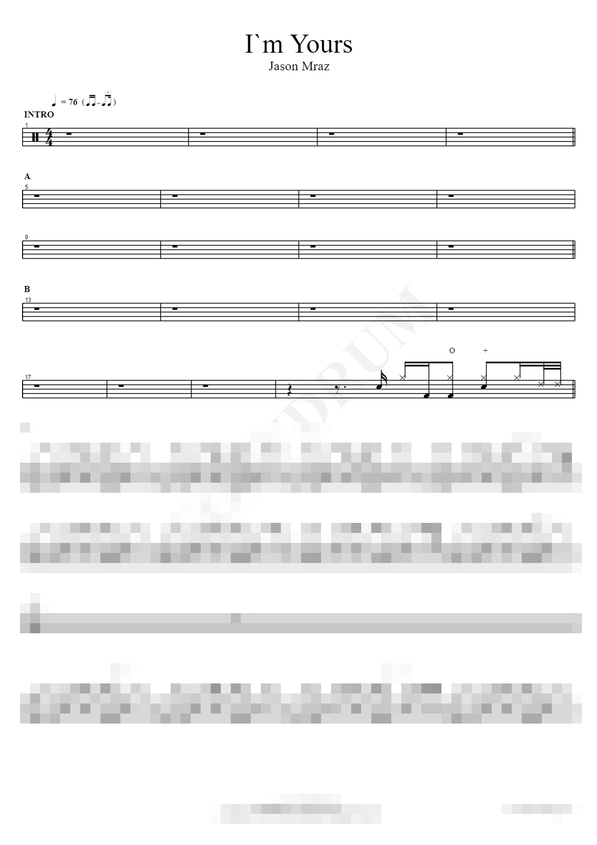 I'm Yours Sheet Music Preview