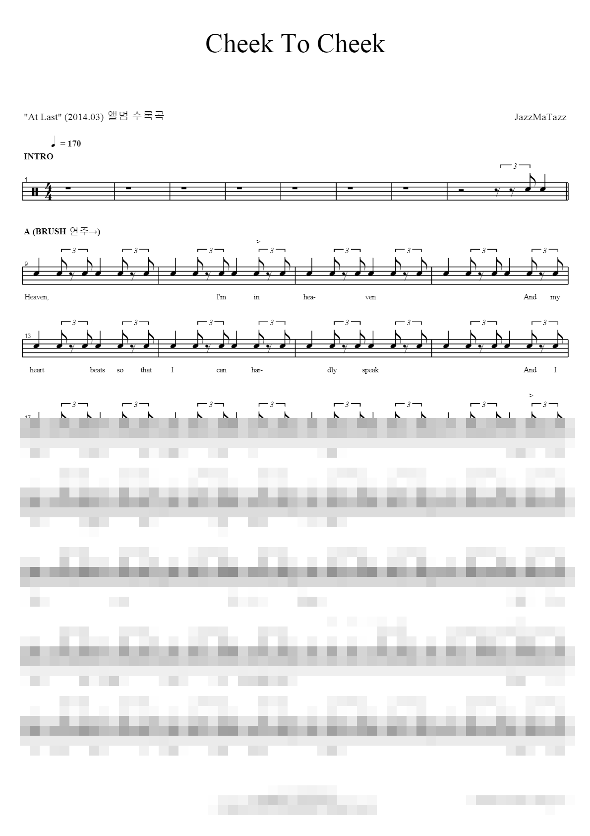Cheek To Cheek Sheet Music Preview