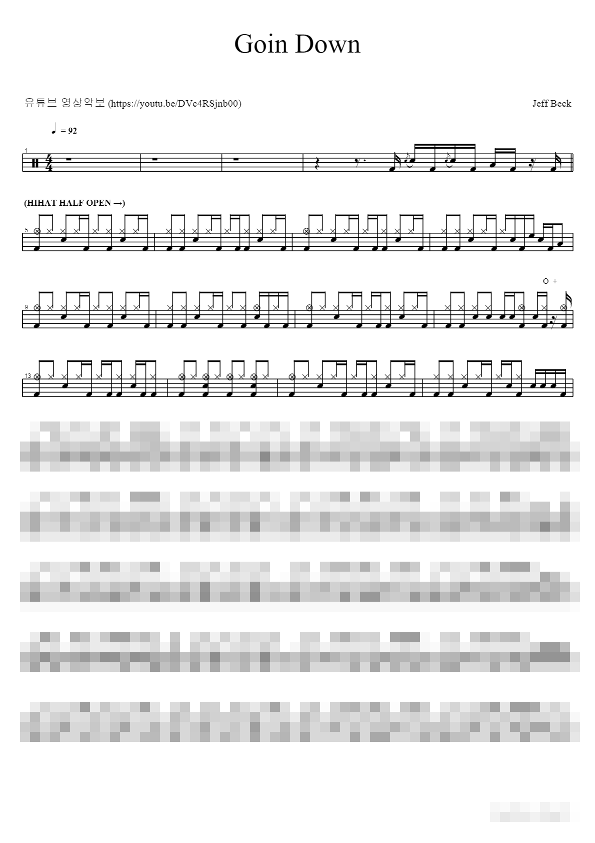 Goin Down Sheet Music Preview