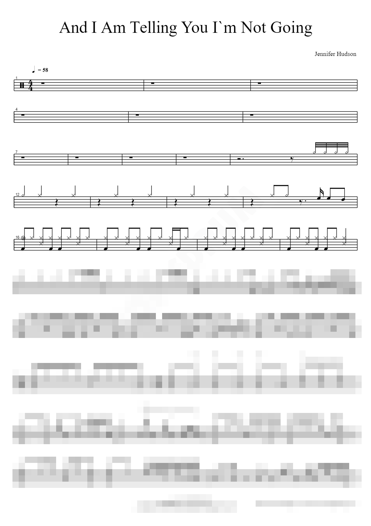 And I Am Telling You I`m Not Going Sheet Music Preview