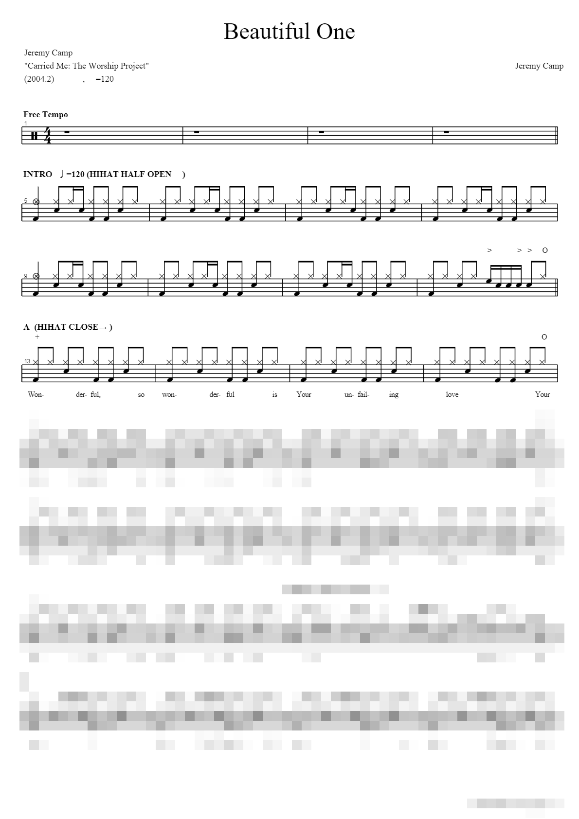 Beautiful One Sheet Music Preview